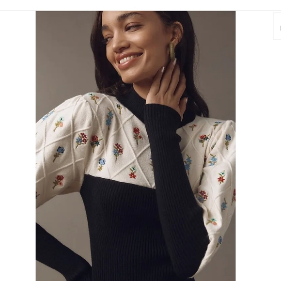 Maeve Embroidered Sweater Dress - Picture 4 of 12